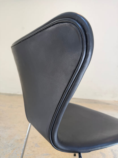 Vintage Polsterstuhl Serie 7 Echtleder von Arne Jacobsen für Fritz Hansen