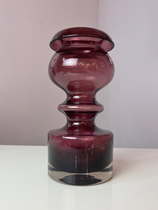 Vintage Vase Pompadour weinrot von Nanny Still für Riihimäen Lasi