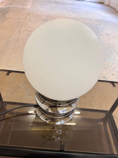Vintage Tischlampe von VEB NARVA Chrom Opalglas