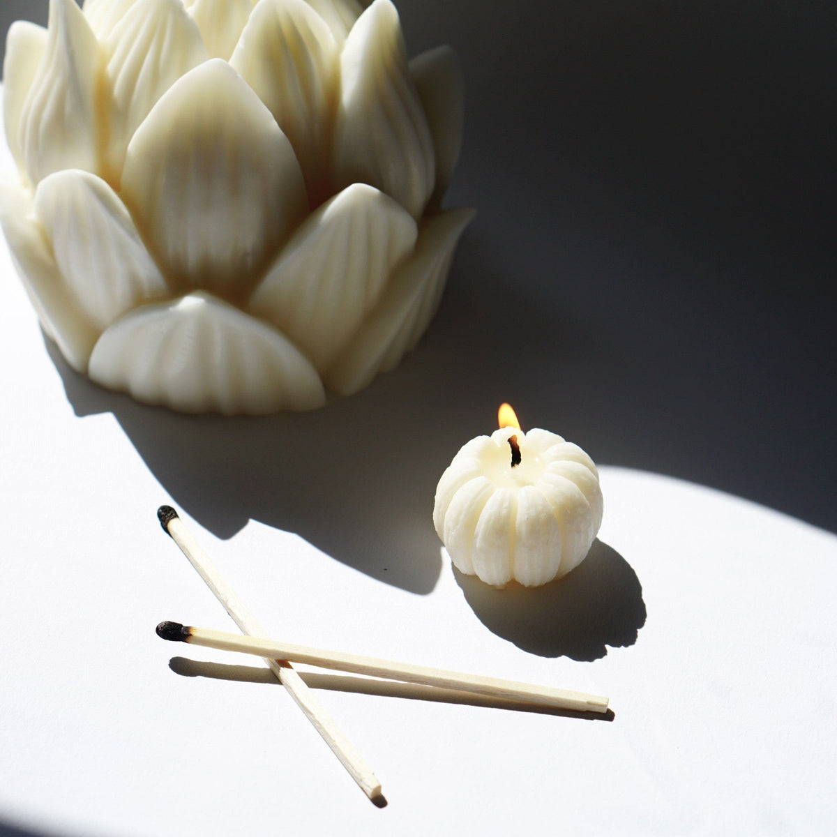 Bougie citrouille faite à la main petite