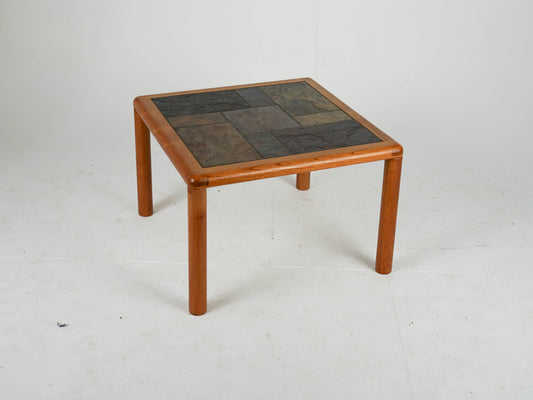 Vintage Couchtisch Teak und Stein Mid-Century Modern