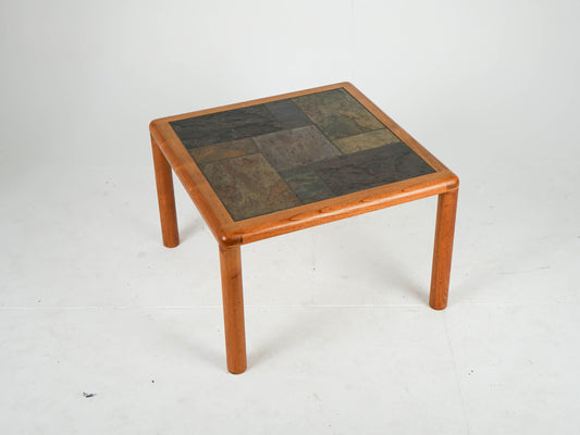 Vintage Couchtisch Teak und Stein Mid-Century Modern
