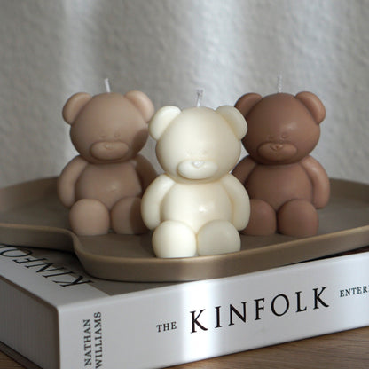 Handgefertigte Design-Kerze Teddy