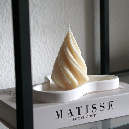 Handmade designer candle Swirl Christmas tree