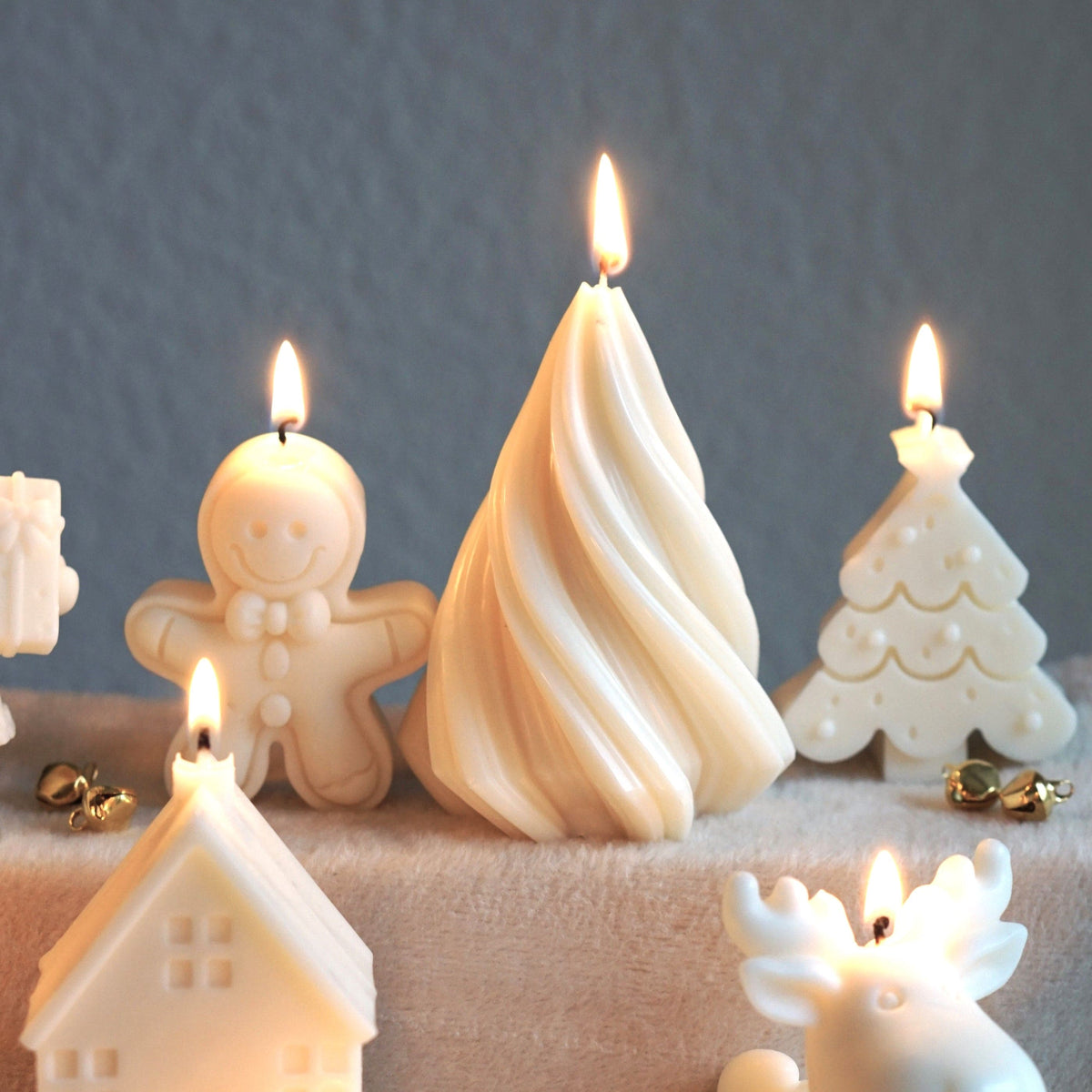Handmade designer candle Swirl Christmas tree
