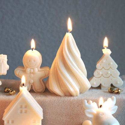 Handmade designer candle Swirl Christmas tree