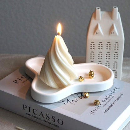 Handmade designer candle Swirl Christmas tree
