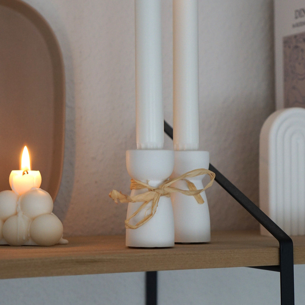 Bougeoir pour bougie fine fait main par Inuti