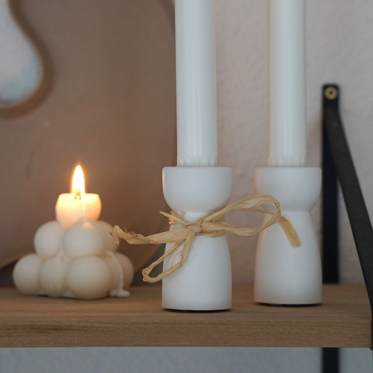 Bougeoir pour bougie fine fait main par Inuti