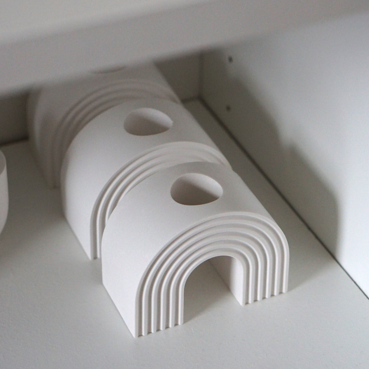 Handmade Taper Candle Holder Rainbow 10x6cm