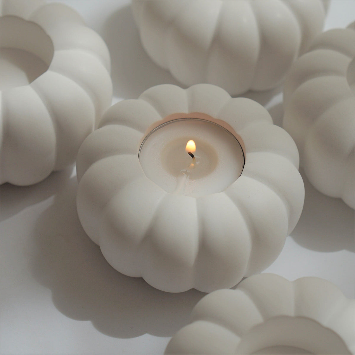 Handmade pumpkin tealight holder