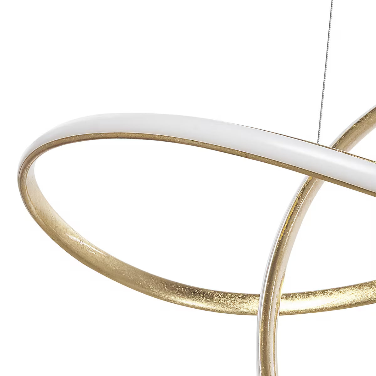 Hängeleuchte Tumen von Beliani Goldfarben mit integrierter LED Pre-Loved