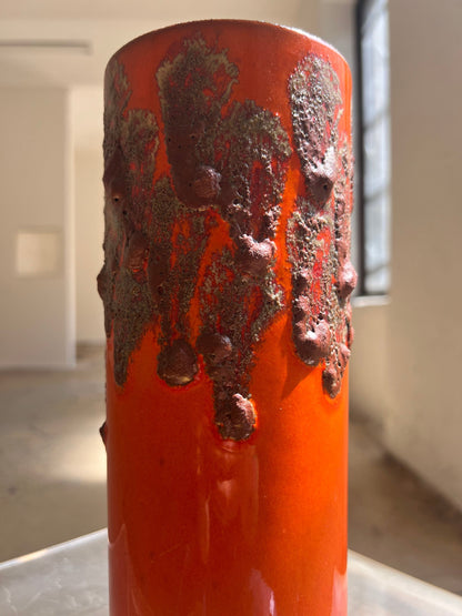 Vintage vase Fat Lava orange by Scheurich West Germany