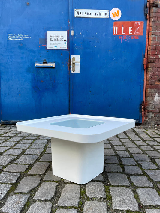 Couchtisch weiß Kunststoff Glas von Peter Ghyczy