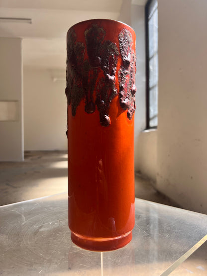 Vintage vase Fat Lava orange by Scheurich West Germany