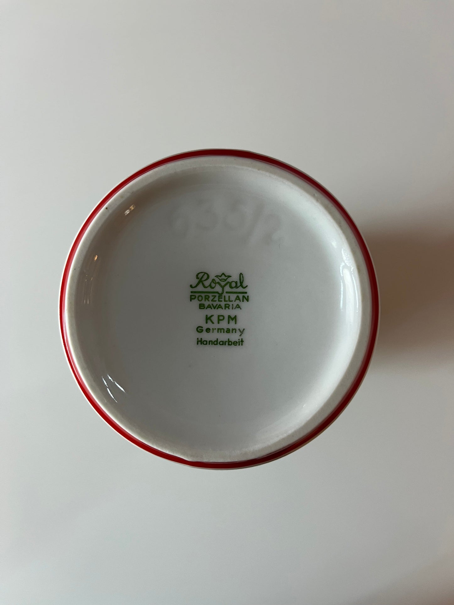 Vase 635/2 rot von Royal Porzellan Bavaria KPM