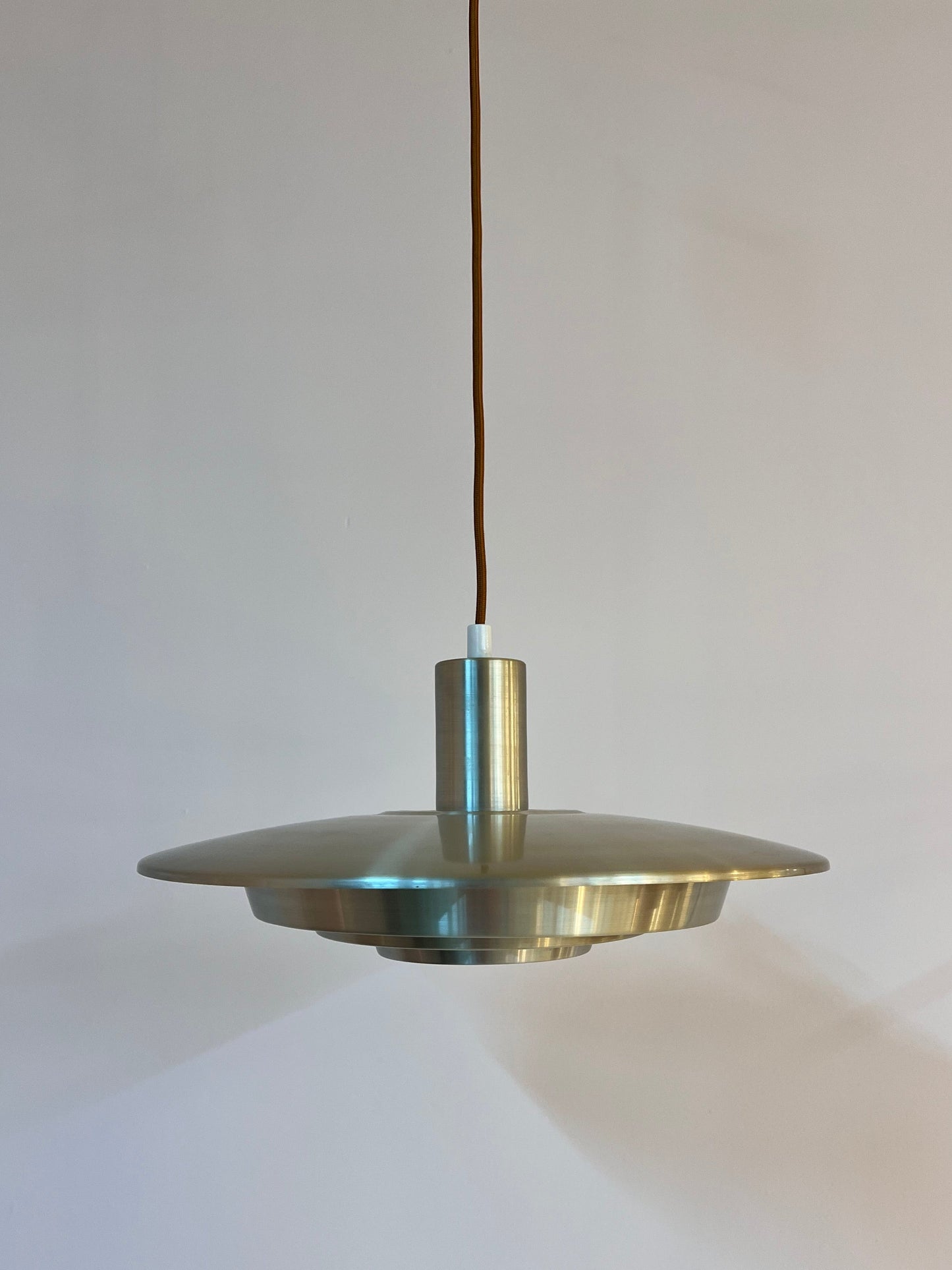Vintage Lamellenlampe von Erik Jensen für Teknika silber