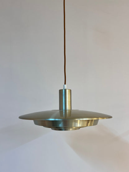 Vintage Lamellenlampe von Erik Jensen für Teknika silber