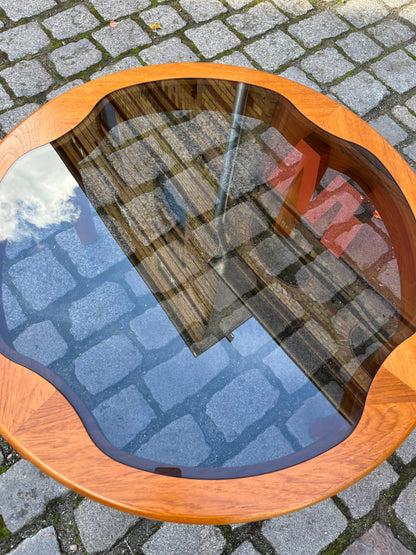 Couchtisch Teak Rauchglas