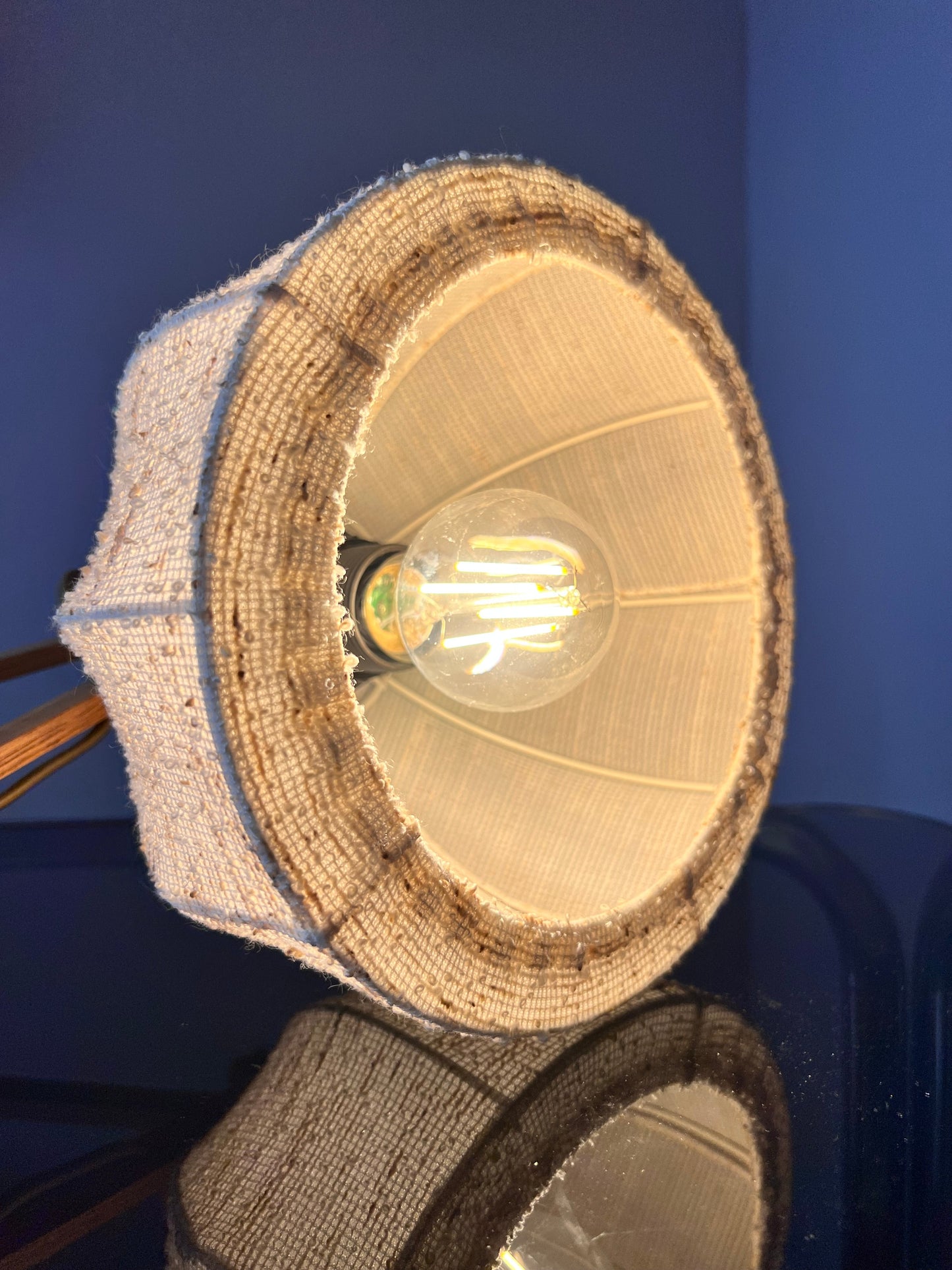 Scherenlampe beige Eiche