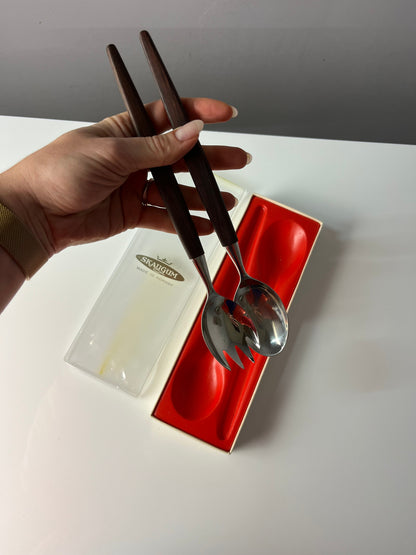 Salatbesteck Teak von Skaugum aus Norwegen