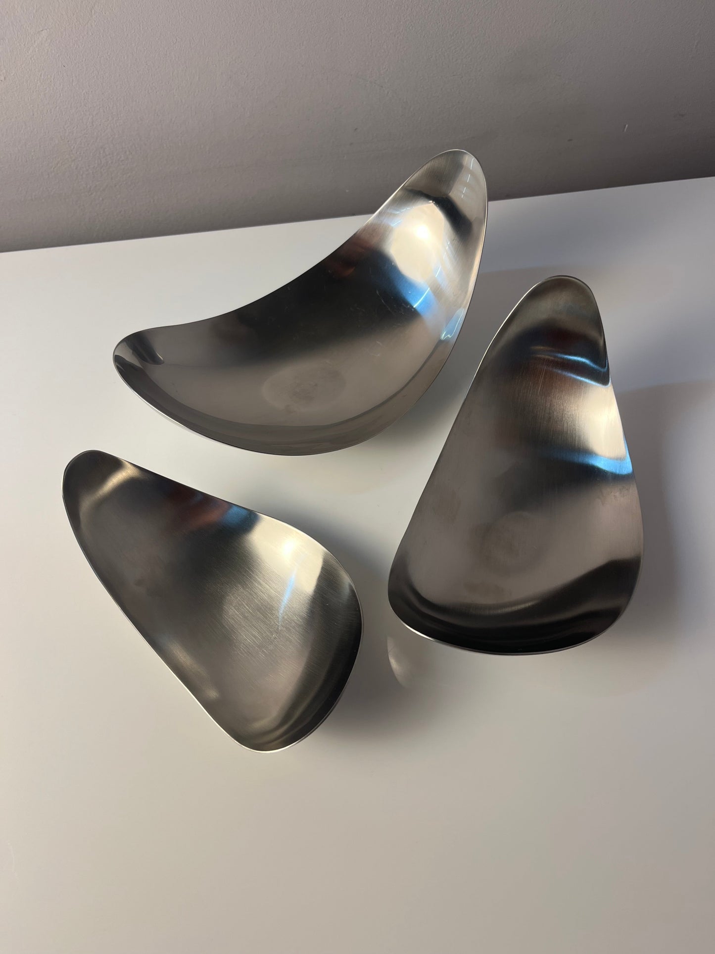 Vintage Servierschale Leaf von Helle Damkjær für Georg Jensen Set von 3
