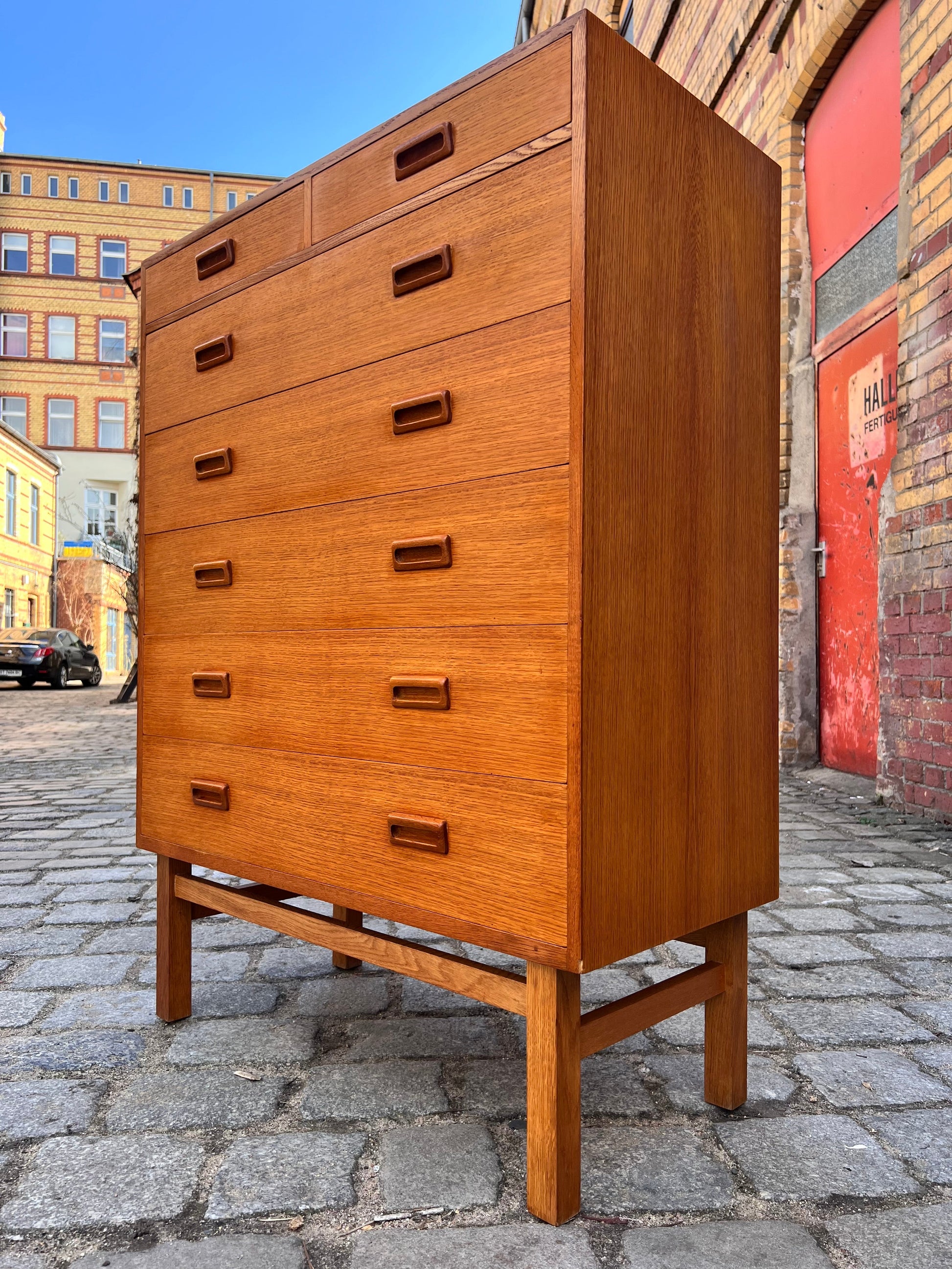 Vintage Tallboy Kommode von Holger Jensen für FDB Møbler mit Doppelgriffen