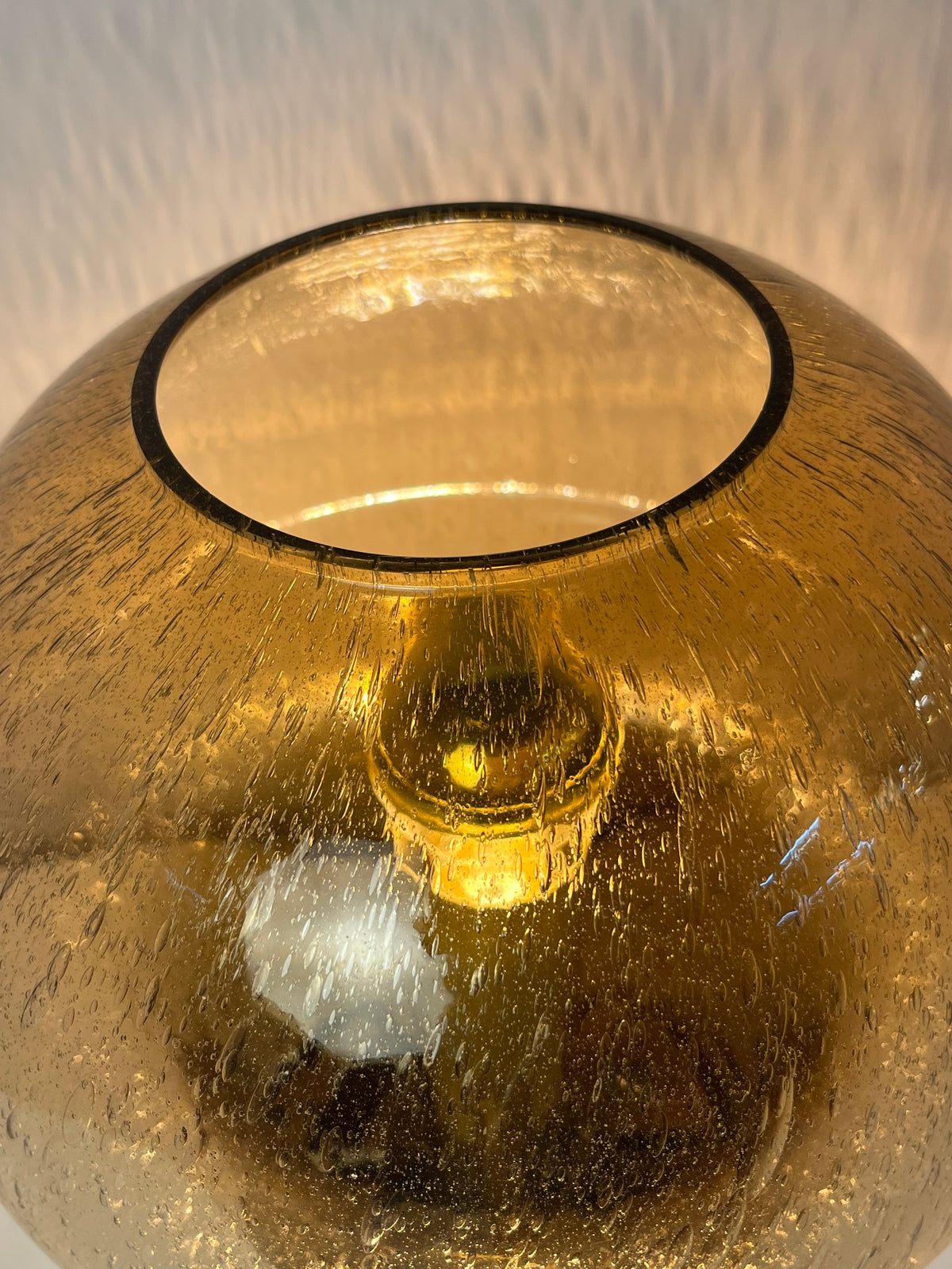 Vintage Pilzlampe von Süssmuth Leuchten aus braunem Einschlussglas