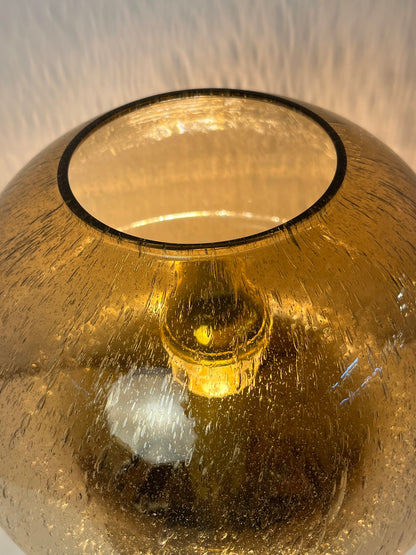 Vintage Pilzlampe von Süssmuth Leuchten aus braunem Einschlussglas