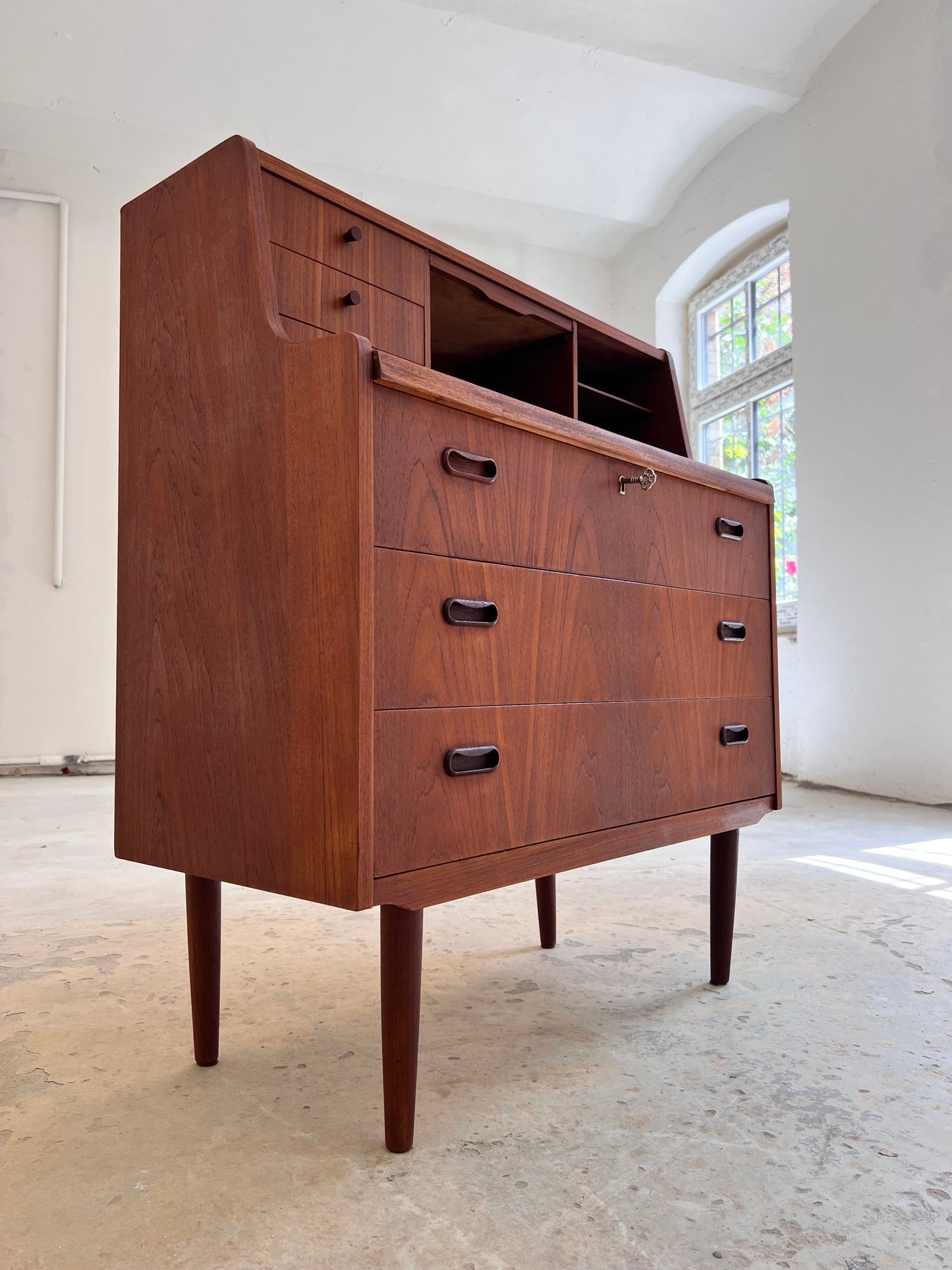 Vintage Sekretär Teak mit Spiegel aus Dänemark