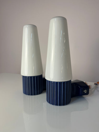 Set von 2 Vintage Wandlampe 6020 von Sigvard Bernadotte für Ifö blau
