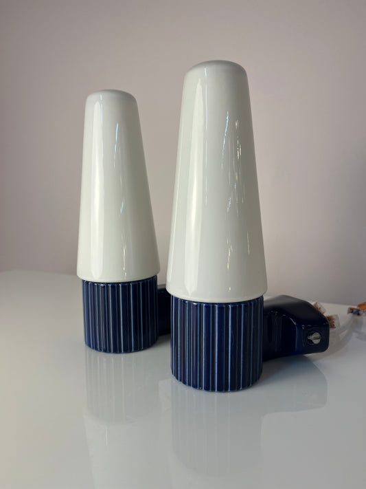 Set von 2 Vintage Wandlampe 6020 von Sigvard Bernadotte für Ifö blau