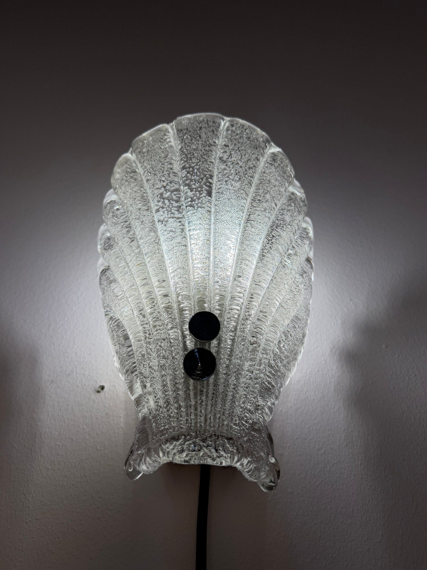 Vintage Wandlampe Muschel Glas von Sölken