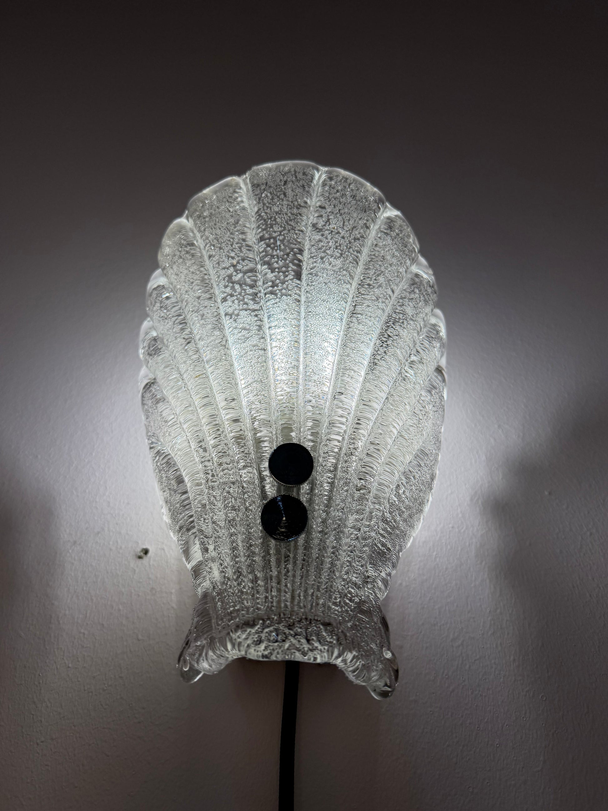Vintage Wandlampe Muschel Glas von Sölken
