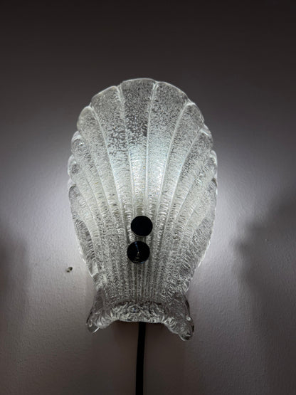Vintage Wandlampe Muschel Glas von Sölken