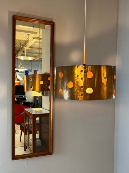 Vintage Hängelampe Kupfer aus Dänemark