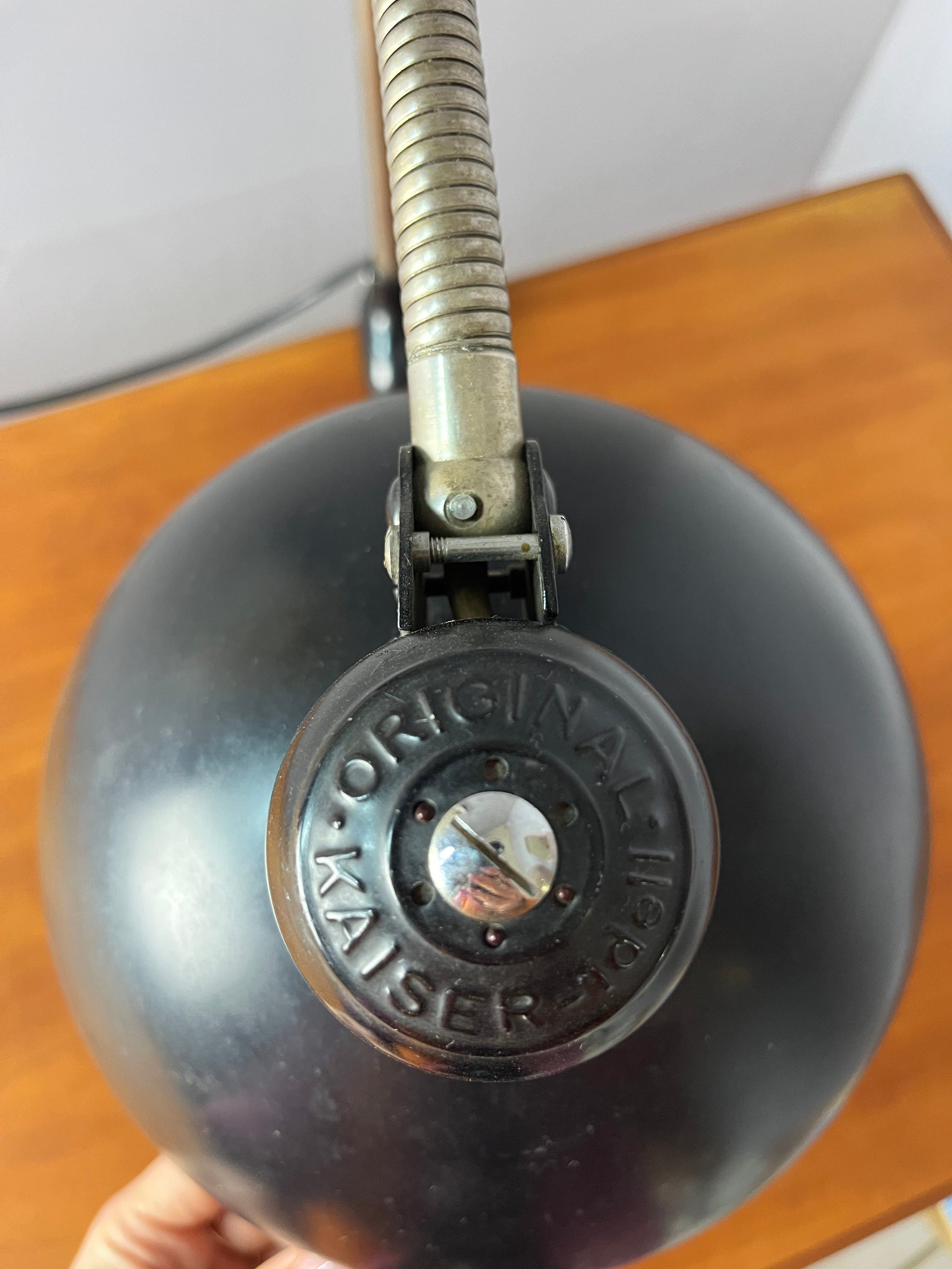 Vintage Klemmlampe schwarz von Christian Dell für Kaiser Idell