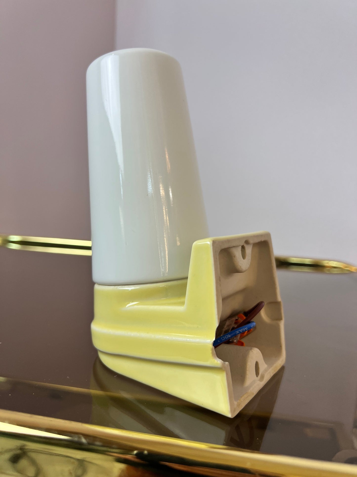 Vintage Wandlampe gelb von Sigvard Bernadotte für Ifö