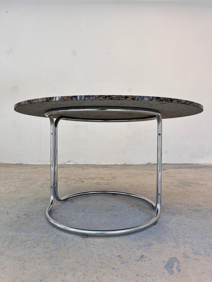 Vintage Esstisch von Giotto Stoppino, Granit Chrom
