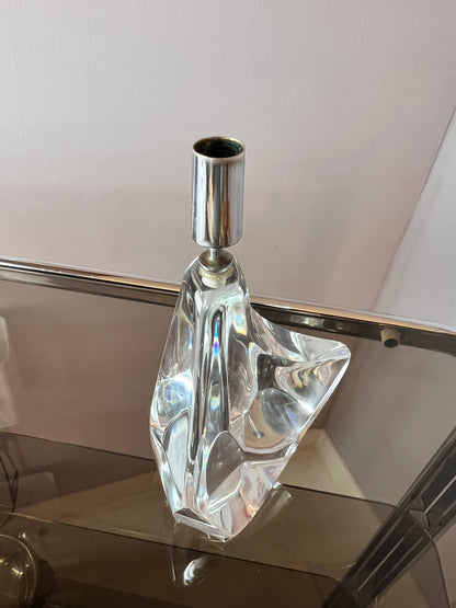 Vintage Kerzenständer Iceberg Glas von Daum Nancy