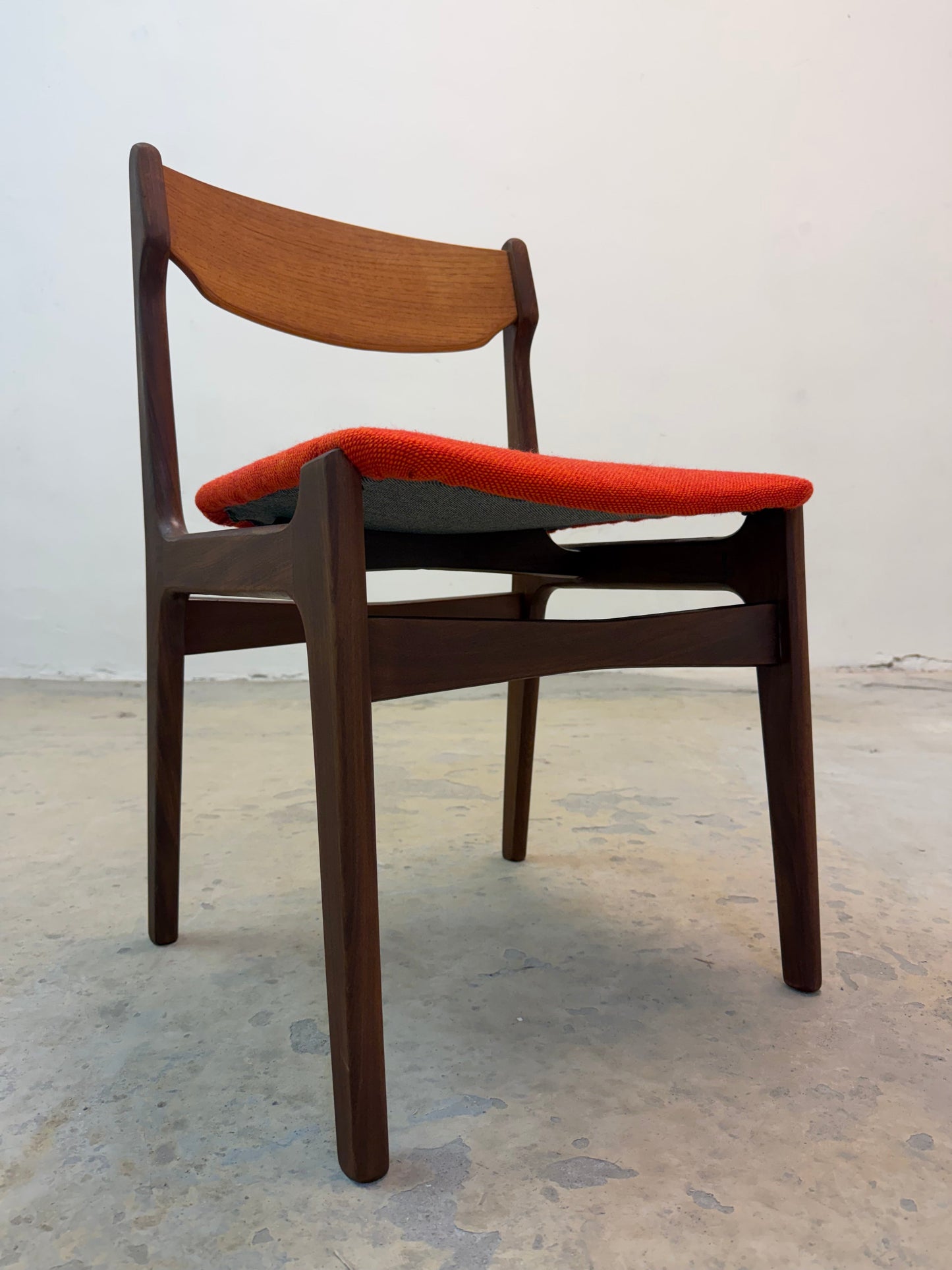 Vintage Polsterstuhl Teak Orange von Erik Buch