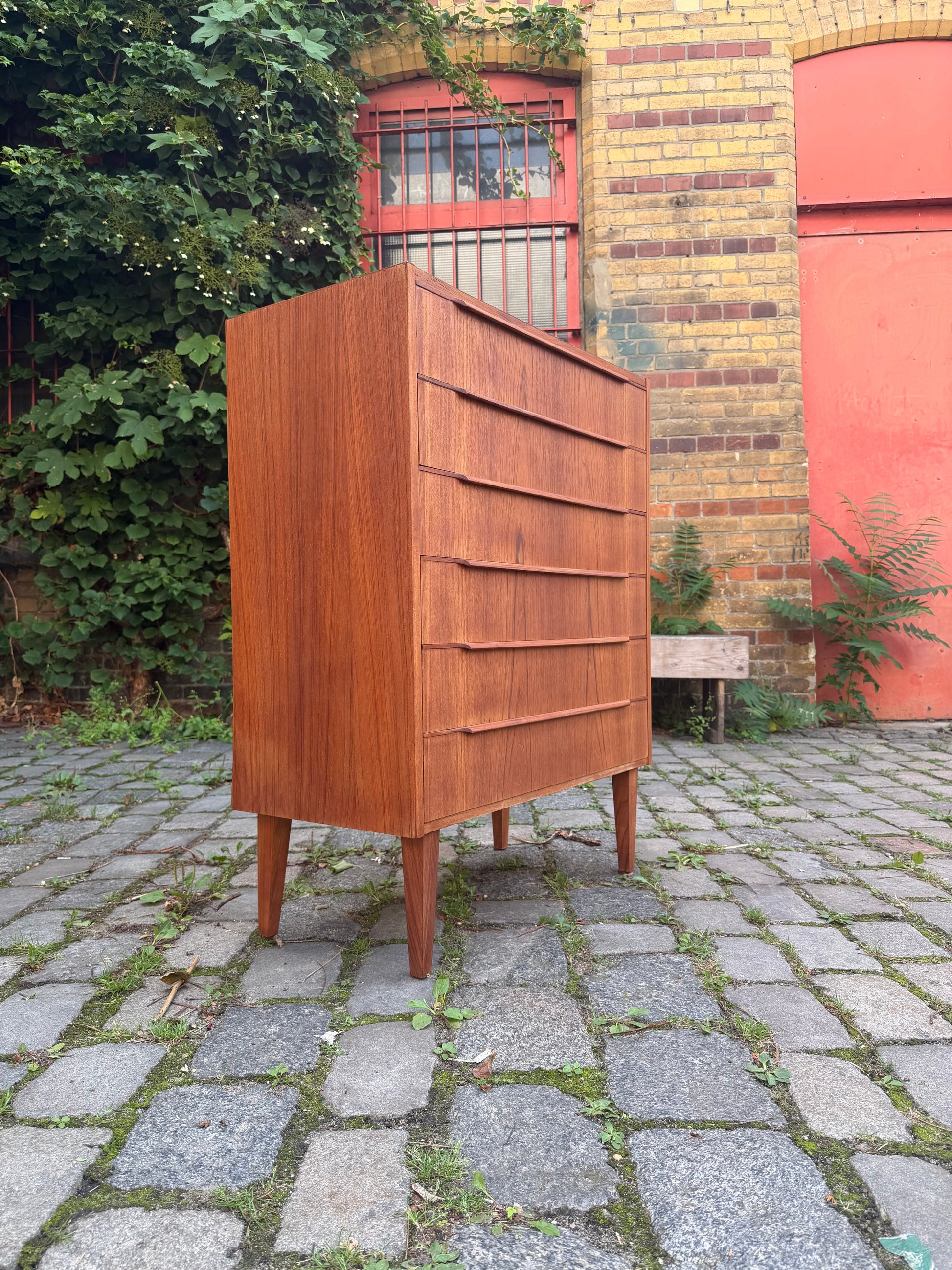 Vintage Teak Kommode aus Dänemark, 6 Schubladen