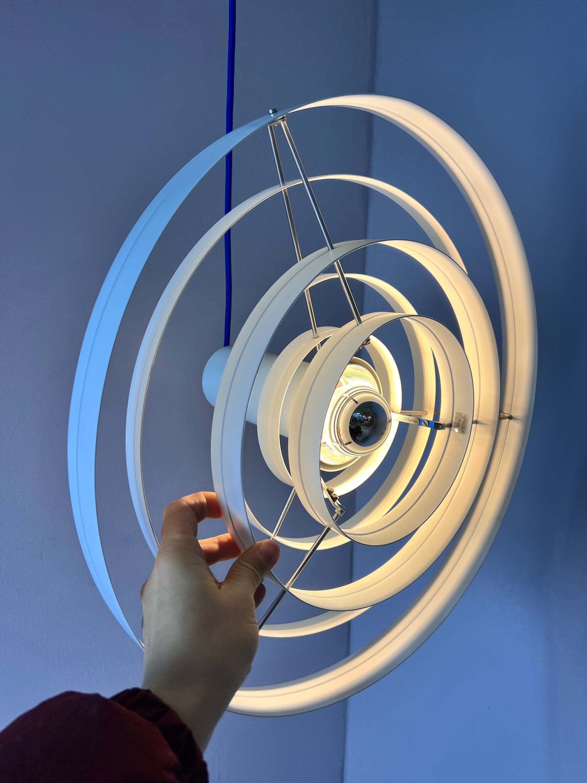 Vintage Hängeleuchte Fibonacci von Sophus Frandsen für Fog und Mørup weiß