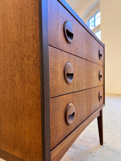 Vintage Kommode Teak aus Dänemark, 3 Schublade, braun refurbished