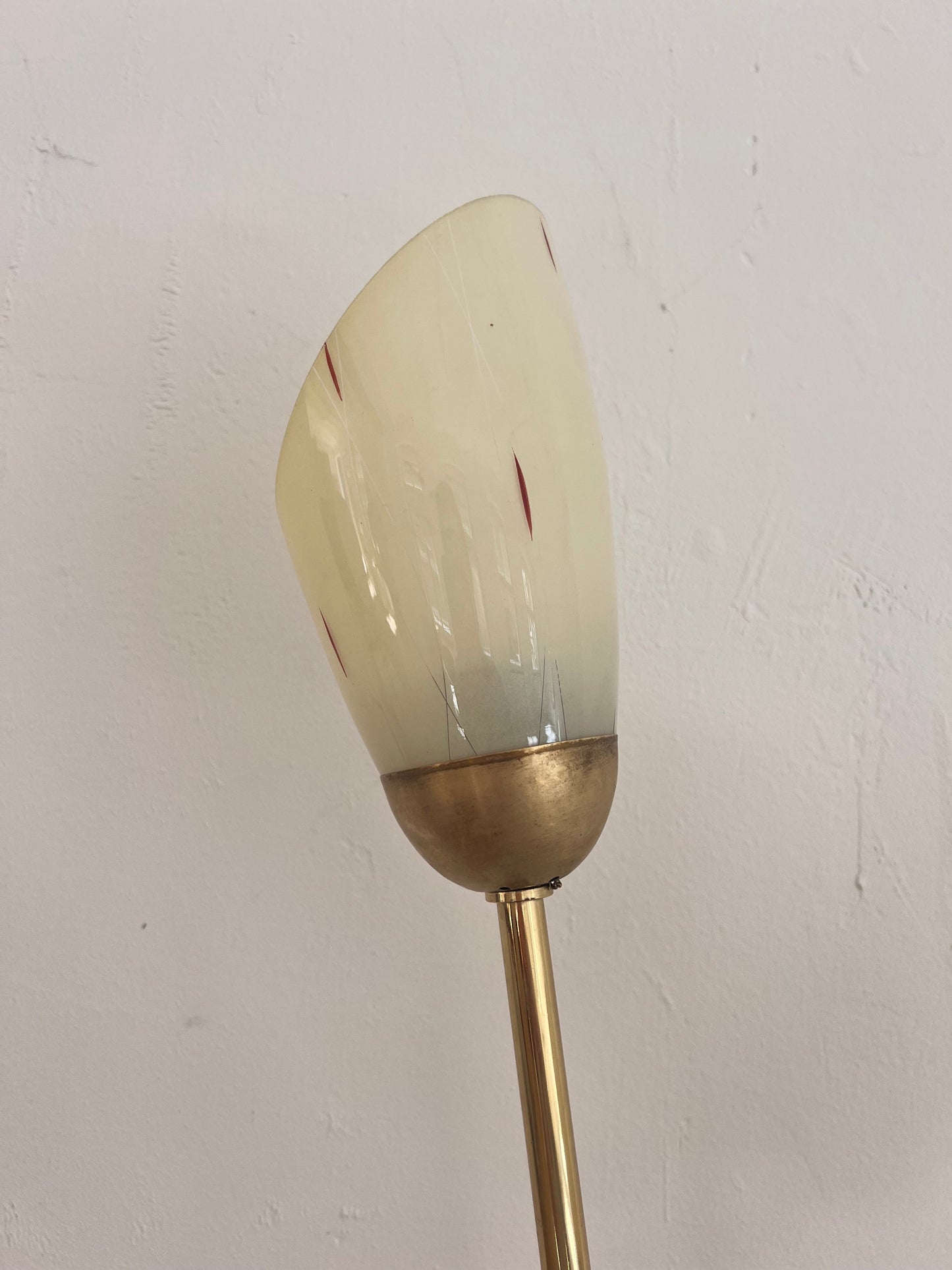 Vintage Stehlampe mit zwei Schwanenhalsarmen Messing