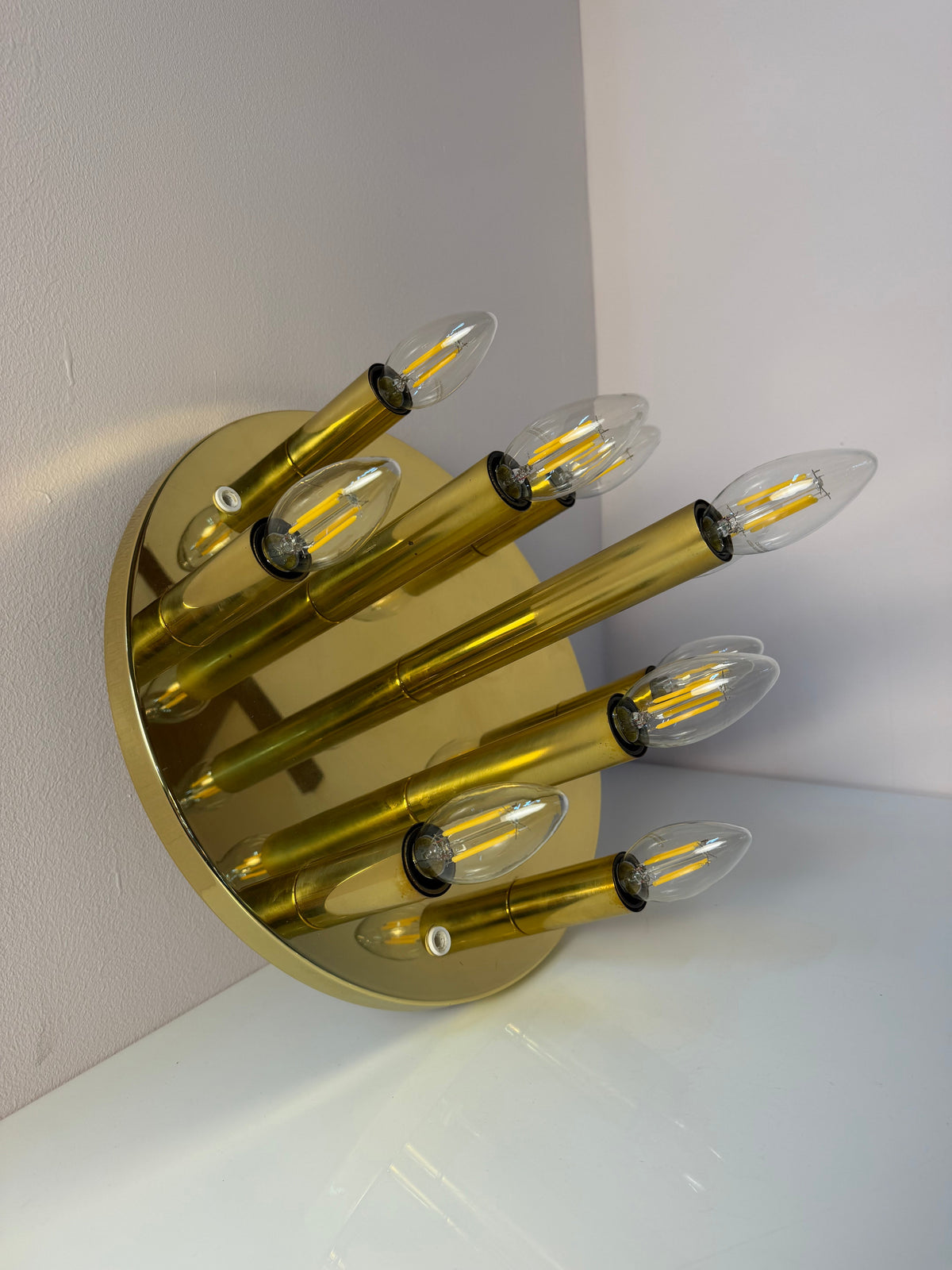 Vintage Wand- und Deckenlampe 10-flammig von Sölken, Gold