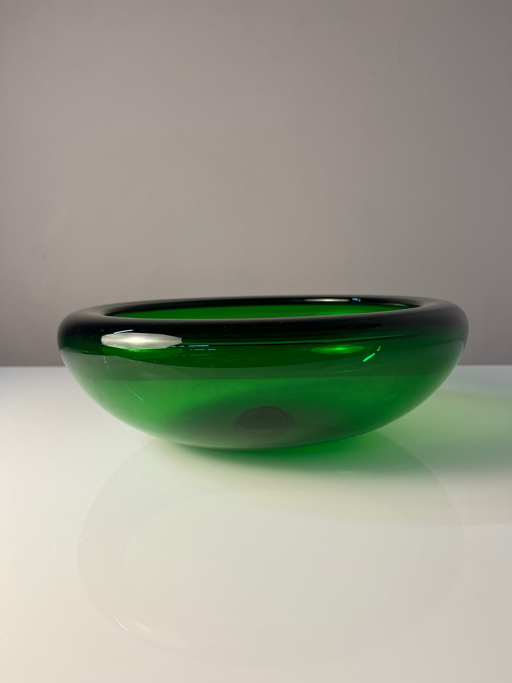 Vintage Glasschale 17792 von Per Lütken für Holmegaard grün Glas