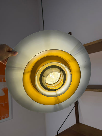 Vintage Lamellenlampe gold-gelb von Bent Nordsted für Lyskær