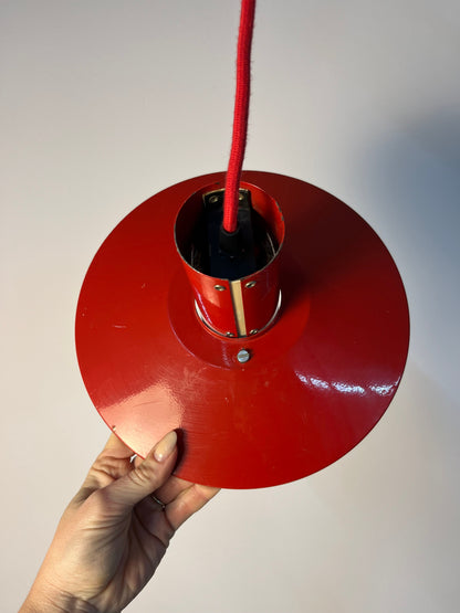 Vintage Lamellenlampe Flipper von Mogens Davidsen für SC Sørensen rot