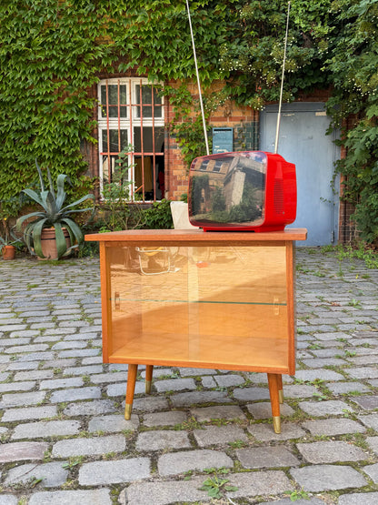 Vintage Fernsehvitrine Sapelli-Mahagoni mit Drehplatte, 60er Jahre